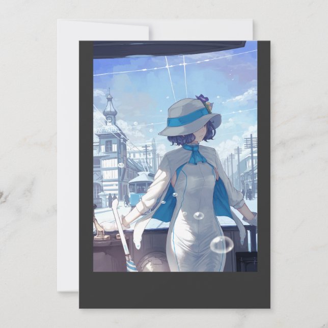 Invitation japonaise kawaii mignonne fille anime T-Shirt (Devant)