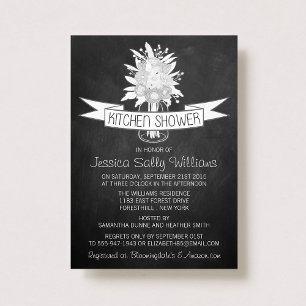 Invitation Jar Mason Floral Sur Chalkboard Kitchen Douche