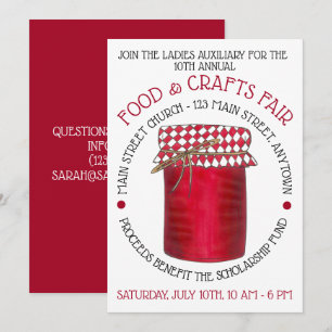 Invitation Jar of Jelly Jam Food Craft Fair Festival