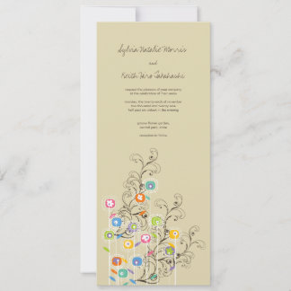 Invitation Jardin à Fleur Super coloré Mariage lunaire
