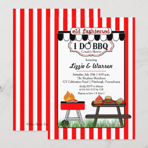Invitation Jardin à l'ancienne Je fais BBQ Couples Douche