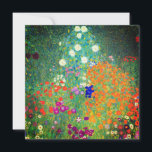 Invitation Jardin aux fleurs Gustav Klimt<br><div class="desc">Carte représentant le Jardin des fleurs de Gustav Klimt (1906). Un beau jardin de fleurs violettes,  rouges,  blanches,  bleues et oranges. Un grand cadeau pour les amateurs d'art Art Nouveau et autrichien.</div>