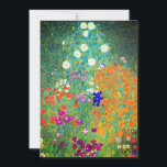 Invitation Jardin aux fleurs Gustav Klimt<br><div class="desc">Carte représentant le Jardin des fleurs de Gustav Klimt (1906). Un beau jardin de fleurs violettes,  rouges,  blanches,  bleues et oranges. Un grand cadeau pour les amateurs d'art Art Nouveau et autrichien.</div>