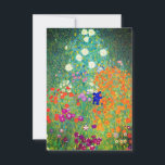 Invitation Jardin aux fleurs Gustav Klimt<br><div class="desc">Carte représentant le Jardin des fleurs de Gustav Klimt (1906). Un beau jardin de fleurs violettes,  rouges,  blanches,  bleues et oranges. Un grand cadeau pour les amateurs d'art Art Nouveau et autrichien.</div>
