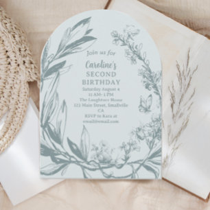 Invitation Jardin aux papillons enchantés Deuxième anniversai