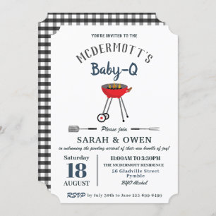 Invitation Jardin barbecue Baby shower barbecue Baby-Q