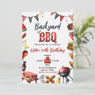 Invitation Jardin barbecue fête barbecue Anniversaire