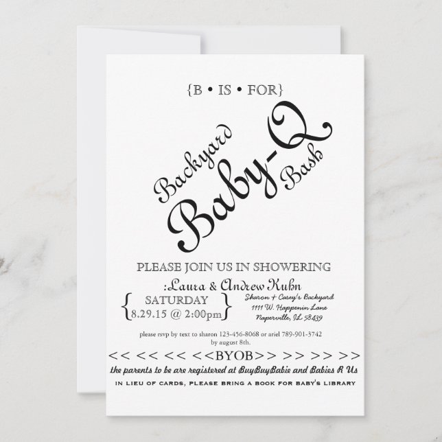 Invitation Jardin bébé-Q Bash (Devant)