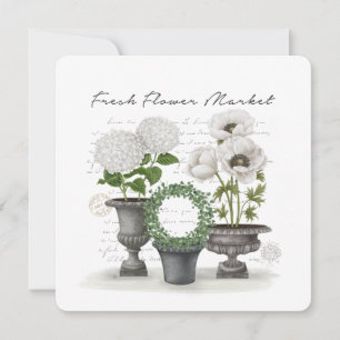 INVITATION JARDIN BLANC DE LA FERME VINTAGE MODERNE