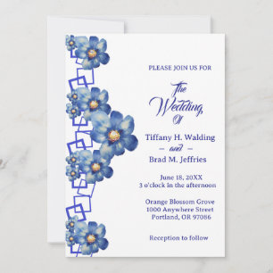 Invitation Jardin Bleu vivaces & Oubliez-moi non Mariage