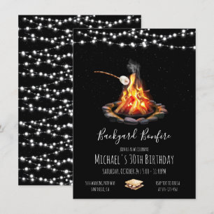 Invitation Jardin Bonfire chaîne de lumières