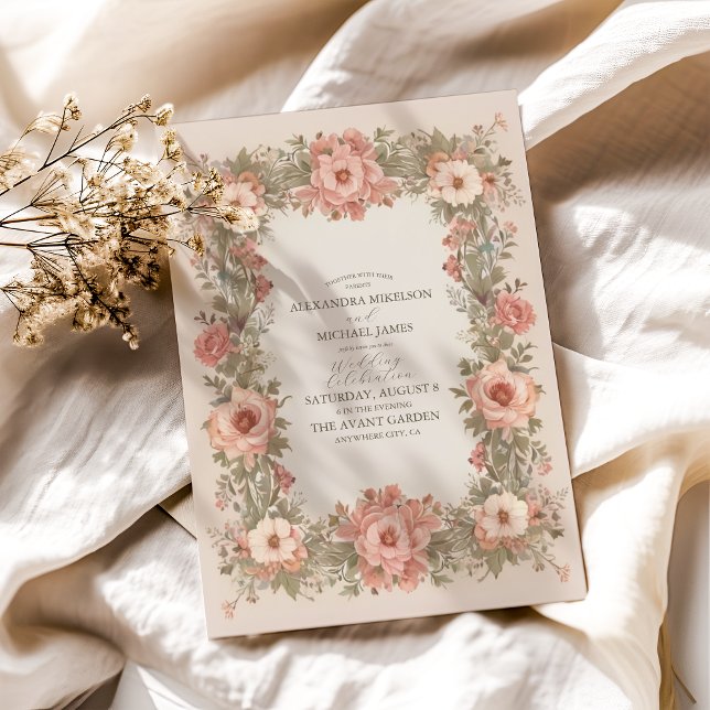 Invitation Jardin botanique Art Nouveau Mariage (Créateur téléchargé)