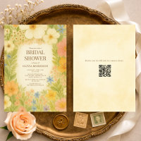 Jardin Botanique Code QR Floral Shower de Mariée