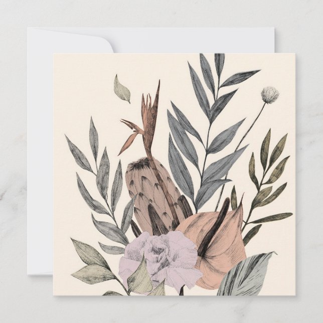 Invitation Jardin botanique de Boho - Illustration florale (Devant)