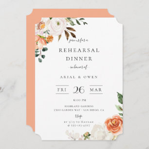 Invitation Jardin botanique Dîner de répétition florale