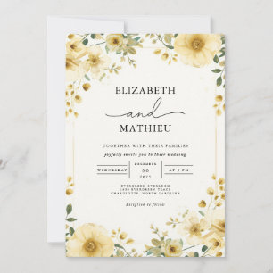 Invitation Jardin botanique jaune chaud Mariage
