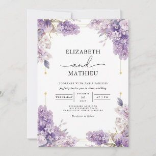 Invitation Jardin botanique Lilac doux Mariage floral