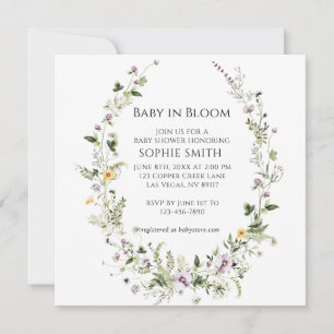 Invitation Jardin Botanique Petit Un Dans Le Baby shower Fleu