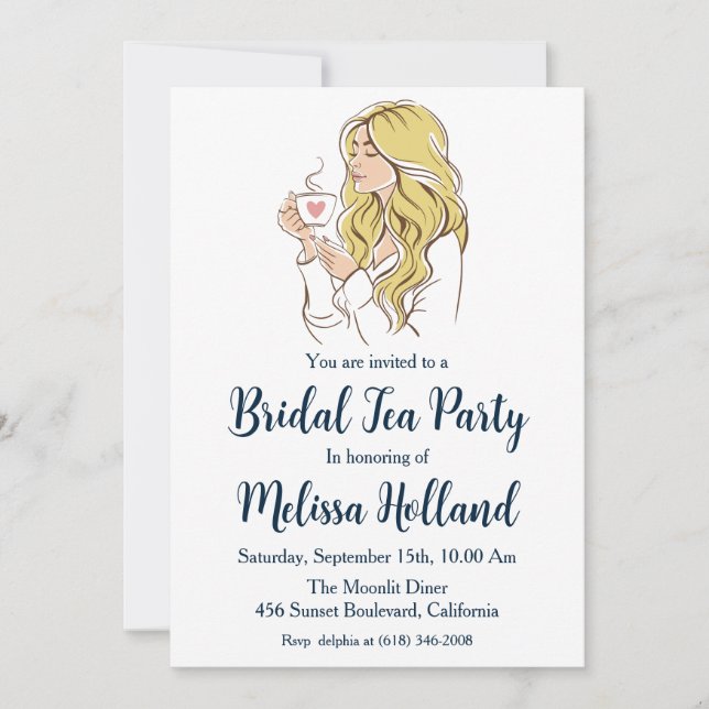 Invitation jardin botanique thé fête nuptiale douche (Devant)