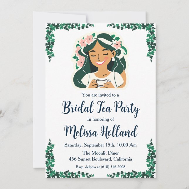 Invitation jardin botanique thé fête nuptiale douche (Devant)