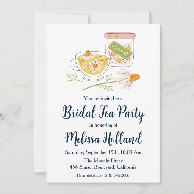 Invitation jardin botanique thé fête nuptiale douche (Devant)