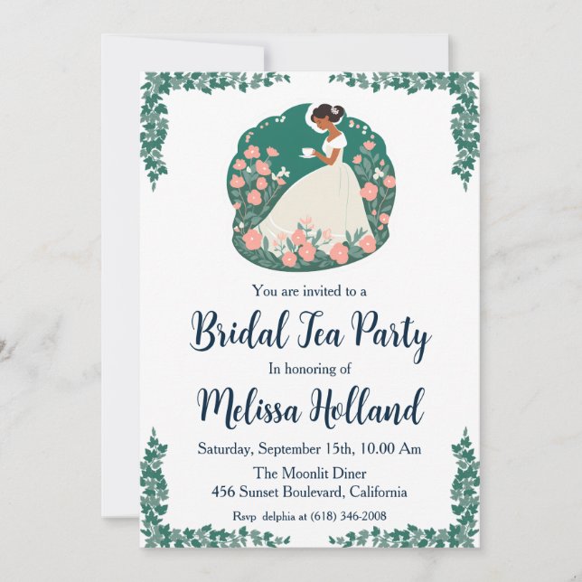 Invitation jardin botanique thé fête nuptiale douche (Devant)