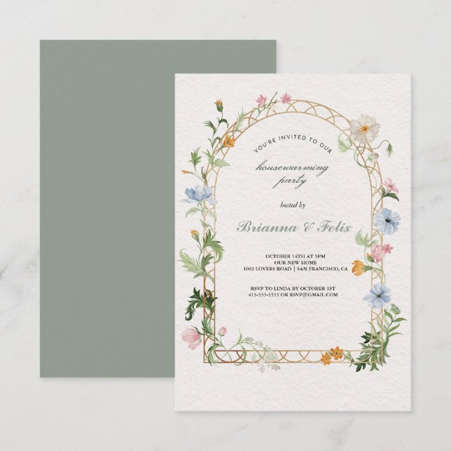 Invitation Jardin botanique Tropical Green House Party (Devant / Derrière)