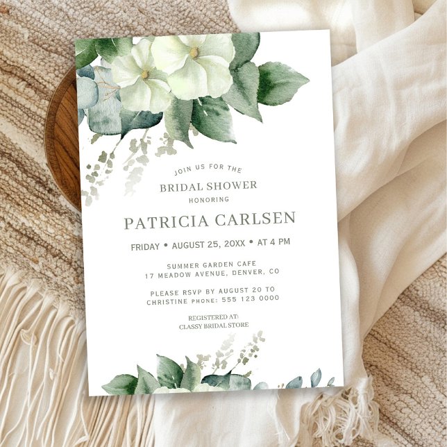 Invitation Jardin botanique vert sauge douche de mariée (Créateur téléchargé)