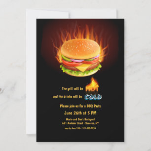 Invitation Jardin Burger Party