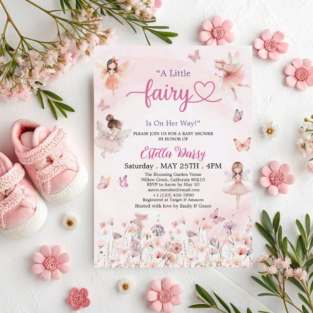 Invitation Jardin Chic Floral Fairy Princess Baby shower fill (Créateur téléchargé)