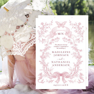 Invitation Jardin d'amour cadre floral français mariage forme