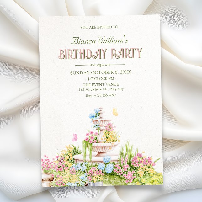 Invitation Jardin d'anniversaire (Créateur téléchargé)