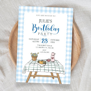 Invitation Jardin d'anniversaire pique-nique