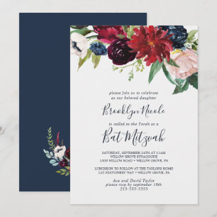 Invitation Jardin d'automne   Bat mitzvah Bourgogne