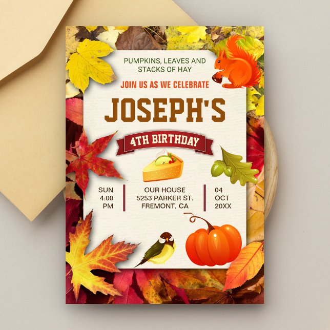 Invitation Jardin d'automne coloré Fête d'anniversaire Citrou (Créateur téléchargé)