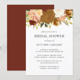 Invitation Jardin d'automne Fête prénuptiale Florale Rustique