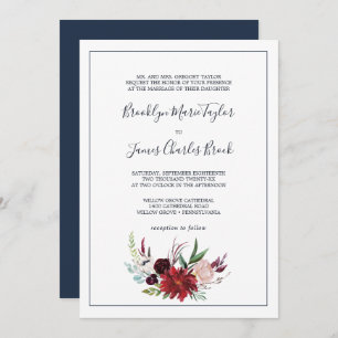 Invitation Jardin d'automne Mariage officiel de Bourgogne