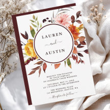 Jardin d'automne Marsala Aquarelle Mariage 