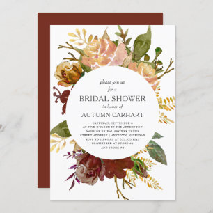 Invitation Jardin d'automne Rustique Floral Cercle Fête des m