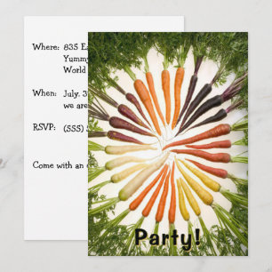 Invitation Jardin de carottes Légume coloré Arc-en-ciel Fête 