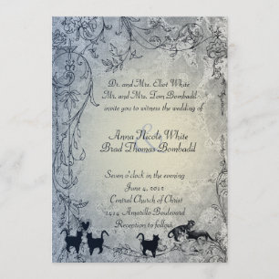 Invitation Jardin de Chat Pale Blue Vintage