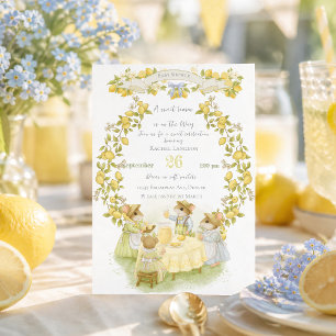 Invitation Jardin de citron avec douche de bébé souris