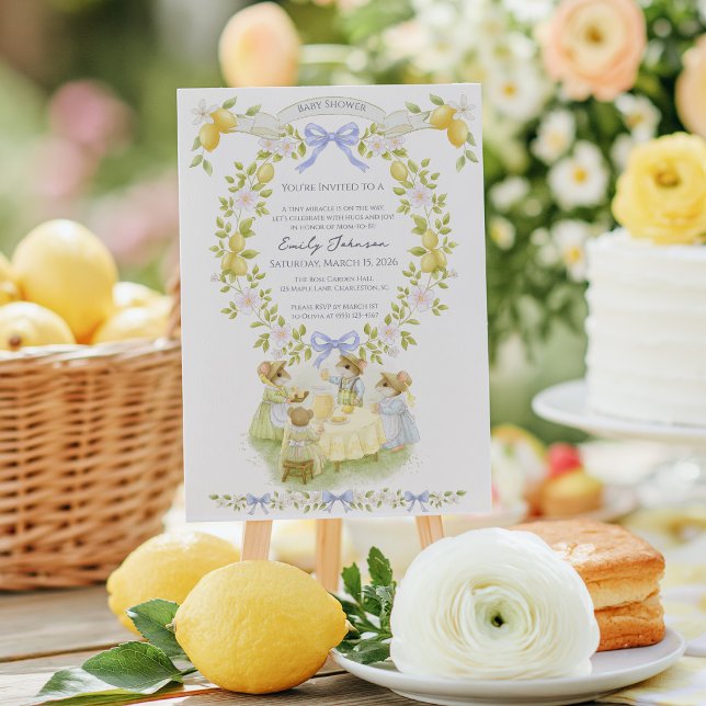 Invitation Jardin de citron avec douche de bébé souris (Créateur téléchargé)