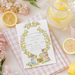 Invitation Jardin de citron avec souris Baby shower