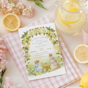 Invitation Jardin de citron avec souris Baby shower