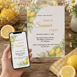 Invitation Jardin de citron citrus Party d'été