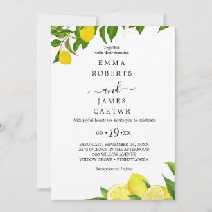 Invitation Jardin de Citron Frais   Mariage de la Pression Pr