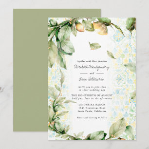 Invitation Jardin de citron italien   Mariage botanique bohèm