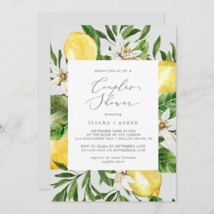 Invitation Jardin de citron moderne   Douche Couples gris