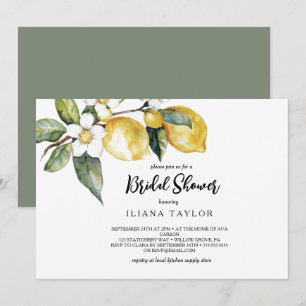 Invitation Jardin de citron moderne Fête des mariées horizont